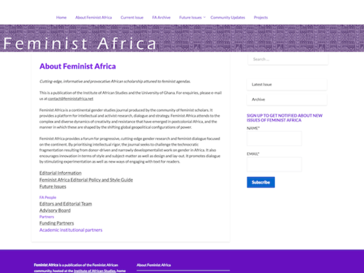 Feminist Africa Journal